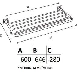 Porta Toalha Rack - 60 cm - Bali - 4
