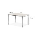 Ver imagem 3 de Conjunto Sala de Jantar Mesa Ortenia Tampo Vidro com 4 Cadeiras Dinah Marrom/Cromado/Off White