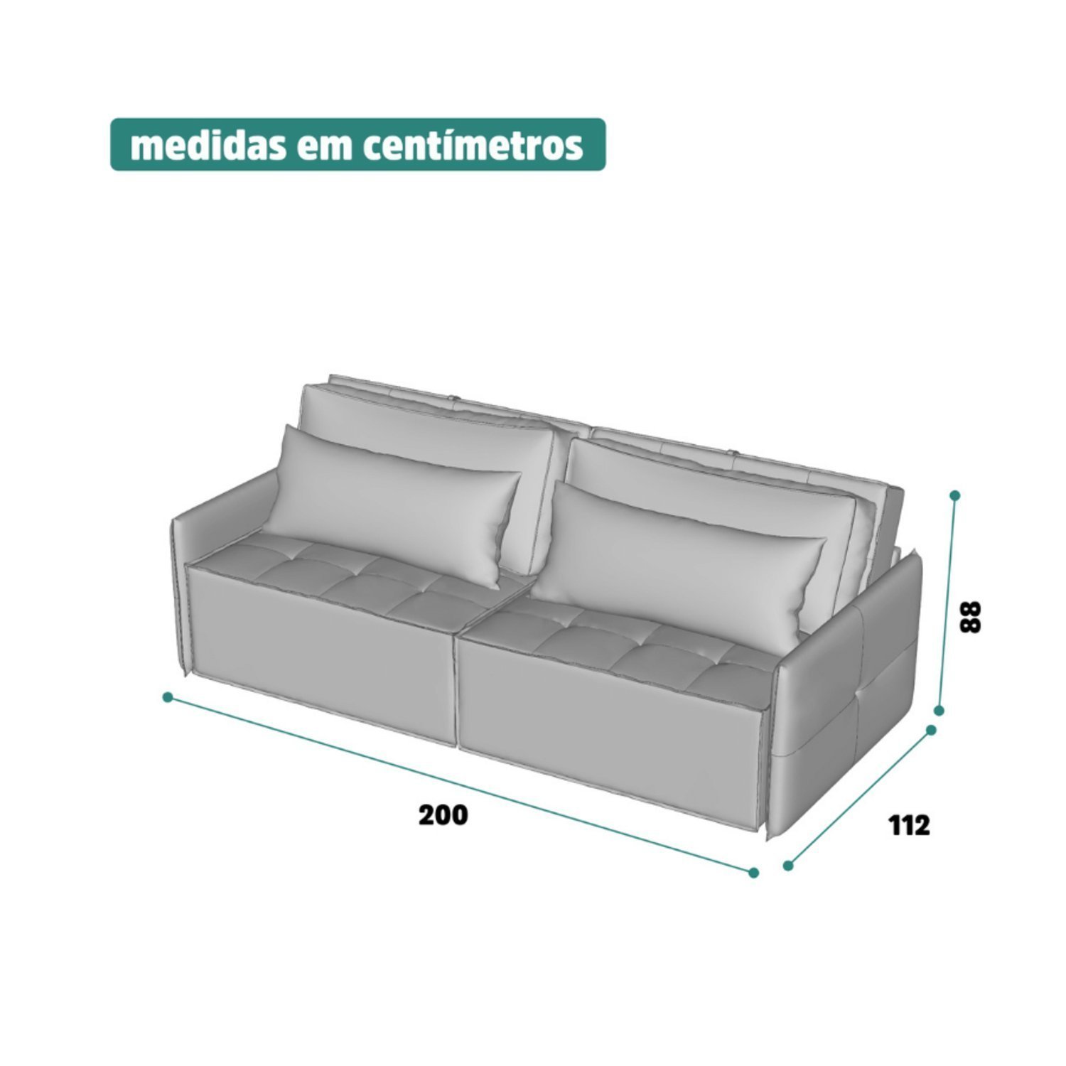 Sofá Retrátil e Reclinável em Linho 200cm Boss - 3