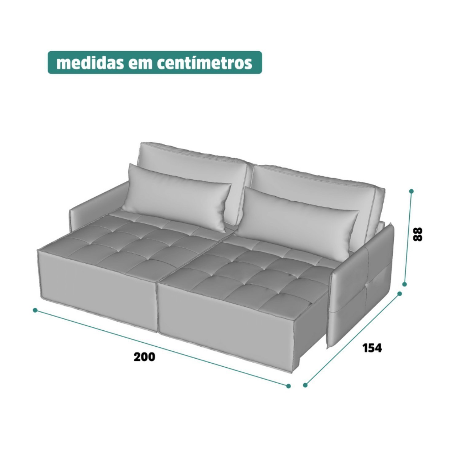 Sofá Retrátil e Reclinável em Linho 200cm Boss - 4