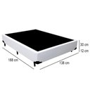 Ver imagem 3 de Cama Box Casal Sintético Mega Cama Branco 138x188x42cm