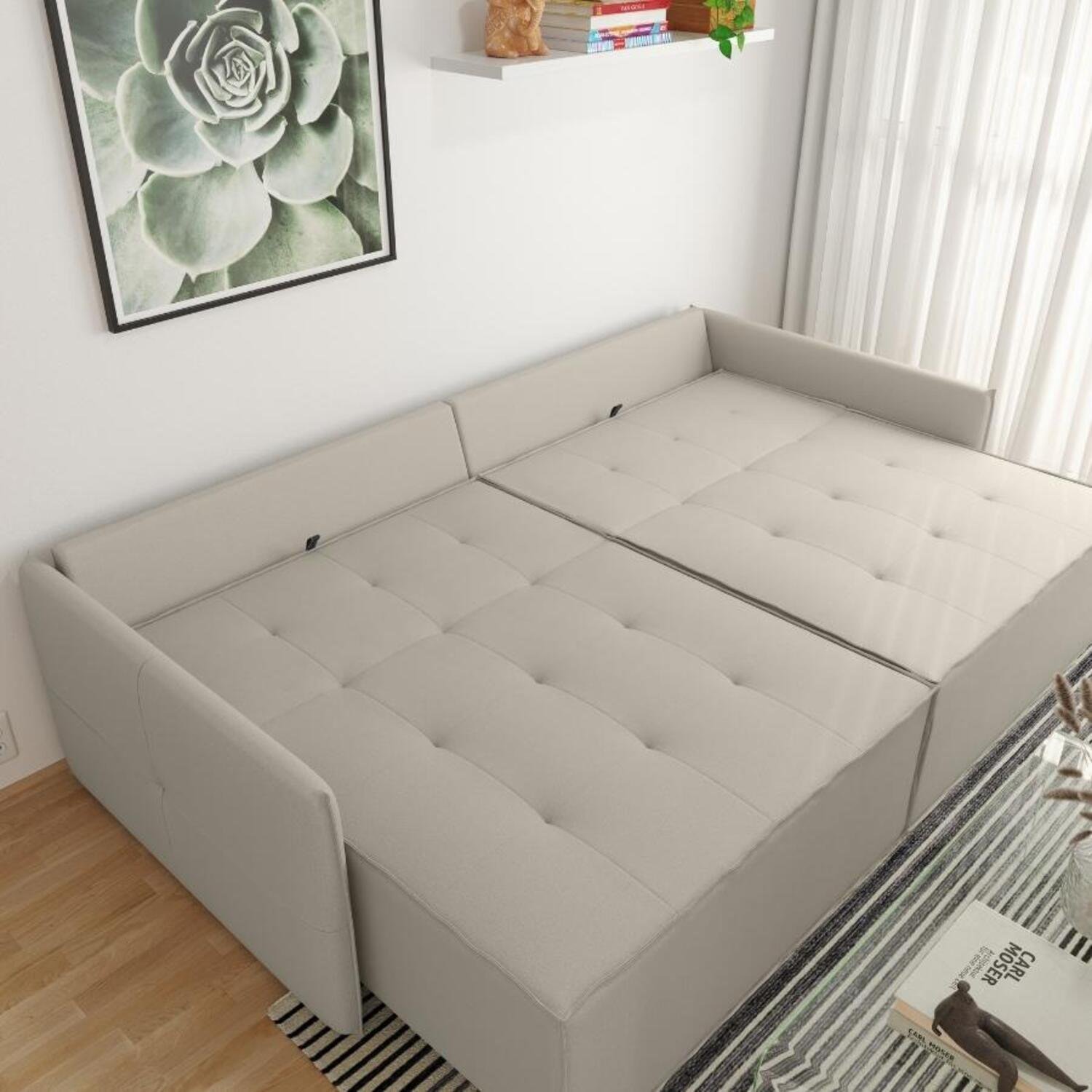 Sofá Retrátil e Reclinável em Linho 220cm Boss - 8