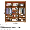 Ver imagem 3 de Guarda Roupa Casal 3 Portas de Correr 4 Gavetas Confo 190 cm Cinamomo Areia Zanz