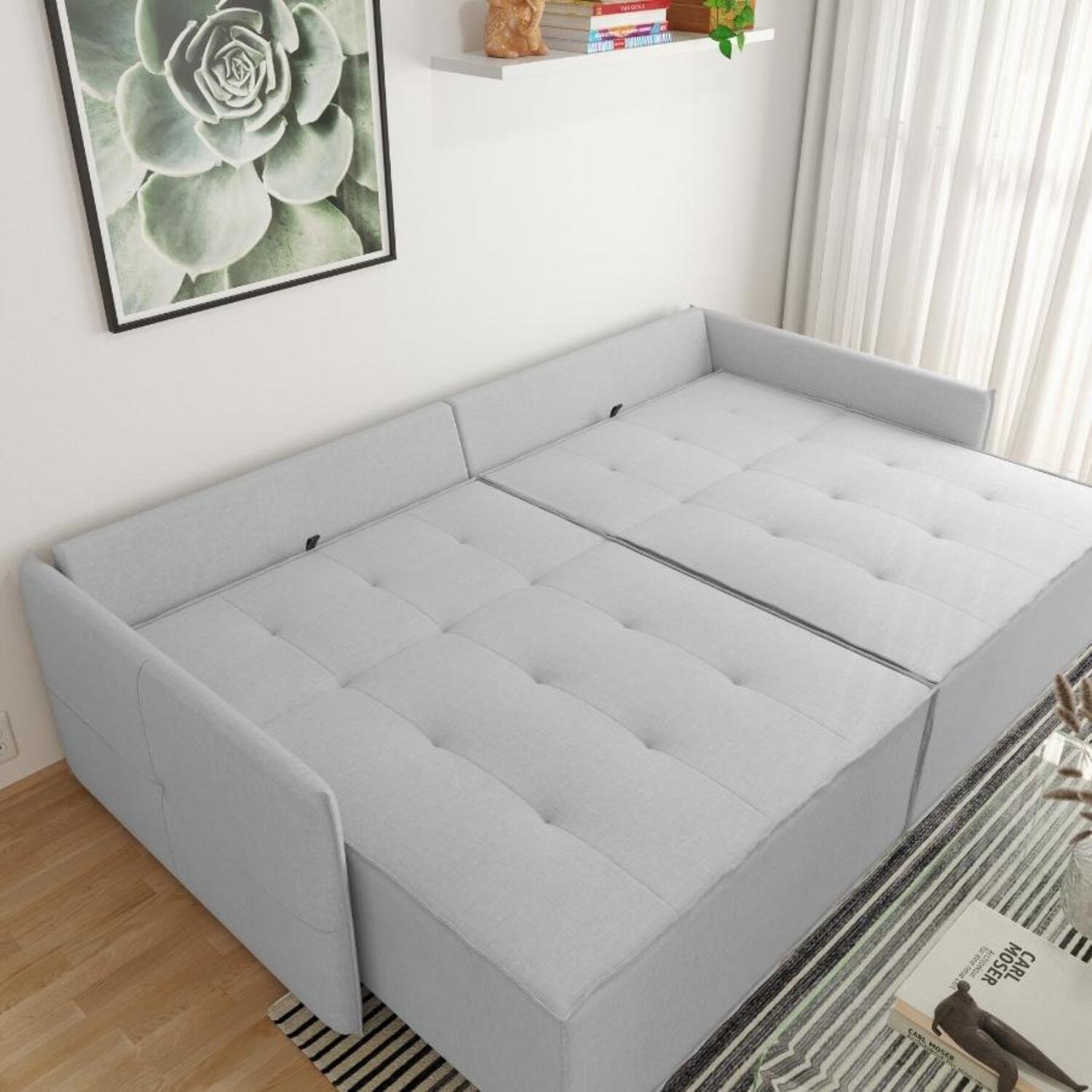 Sofá Retrátil e Reclinável em Linho 220cm Boss - 8