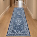 Ver imagem 2 de Passadeira Sala Antiderrapante Classico Persa Belga Domani:Gardenia Azul/0,50x1,80m