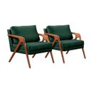 Ver imagem 3 de Conjunto 2 Poltrona Mona Luxo Madeira Maciça Veludo:veludo Verde