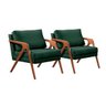 Conjunto 2 Poltrona Mona Luxo Madeira Maciça Veludo:veludo Verde - 3