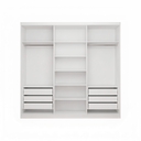 Ver imagem 5 de Guarda-roupa Grande Casal 6 Portas 6 Gavetas Bloom Branco