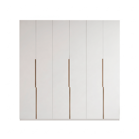 Guarda-roupa Grande Casal 6 Portas 6 Gavetas Bloom Branco