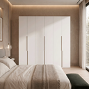 Ver imagem 2 de Guarda-roupa Grande Casal 6 Portas 6 Gavetas Bloom Branco