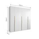 Ver imagem 4 de Guarda-roupa Grande Casal 6 Portas 6 Gavetas Bloom Branco