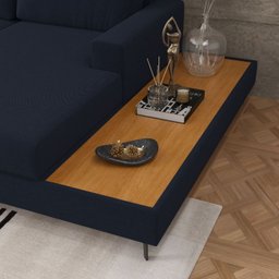 Sofá em Linho 292cm Chaise Direito e Deck Loft - 5