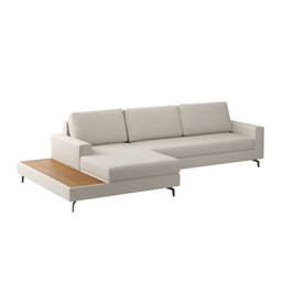 Sofá em Linho 292cm Chaise Esquerdo e Deck Loft - 4