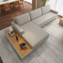 Sofá em Linho 292cm Chaise Esquerdo e Deck Loft - 6