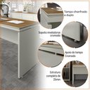 Ver imagem 2 de Conjunto de Escritório 2 Peças Mesa Gaveteiro 2 Gavetas Oslo Cor: Fendi e Freijó