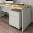 Ver imagem 5 de Conjunto de Escritório 2 Peças Mesa Gaveteiro 2 Gavetas Oslo Cor: Fendi e Freijó