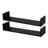 Kit 2 Prateleiras U 100 X 15cm Preta Suporte Invisível - 2