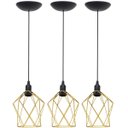 Ver imagem 1 de 3 Pendentes Aramado Cálice P Luminária Lustre Teto Retrô Vintage Industrial Balcão Dourado