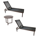 Ver imagem 1 de Kit com 2 Espreguiçadeiras em Alumínio e Tela Sling com Mesa Lateral para Piscina