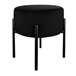 Puff Iron Suede Preto - Vallisa Decor - 1