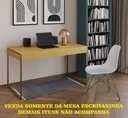Ver imagem 2 de Escrivaninha Industrial Malta 137x53 Ferro Dourado Tampo Canela