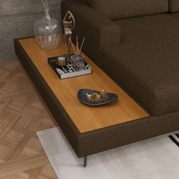 Sofá em Linho 322cm Chaise Esquerdo e Deck Loft - 5