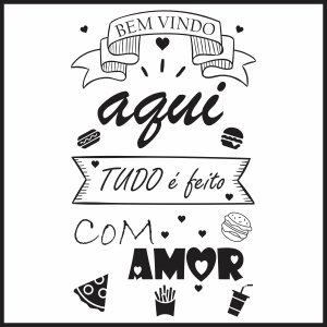 Adesivo de Parede Decorativo Frase Motivacional Bem Vindo Lanchonete