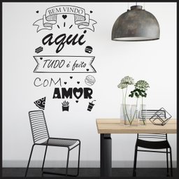 Adesivo de Parede Decorativo Frase Motivacional Bem Vindo Lanchonete - 2
