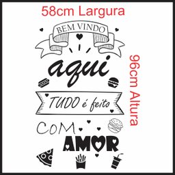 Adesivo de Parede Decorativo Frase Motivacional Bem Vindo Lanchonete - 3