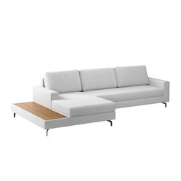 Sofá em Linho 322cm Chaise Esquerdo e Deck Loft - 4