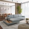 Sofá 3 Lugares 3,22m com Chaise Esquerdo e Mesa Apoio Lateral Living Fixo em Linho Loft - 1