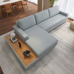Sofá em Linho 322cm Chaise Esquerdo e Deck Loft - 6