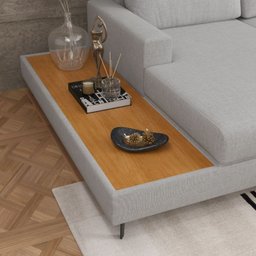Sofá em Linho 322cm Chaise Esquerdo e Deck Loft - 5