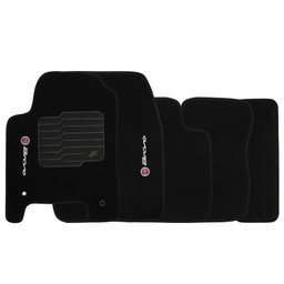 Jogo de Tapete Automotivo Carpete Fiat Bravo 2011 À 2016 Soft Logo Bordado Preto 5 Peças - 1