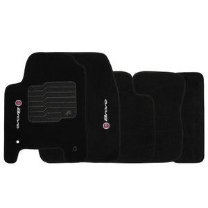 Jogo de Tapete Automotivo Carpete Fiat Bravo 2011 À 2016 Soft Logo Bordado Preto 5 Peças