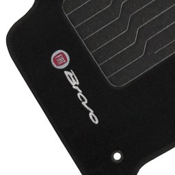Jogo de Tapete Automotivo Carpete Fiat Bravo 2011 À 2016 Soft Logo Bordado Preto 5 Peças - 6