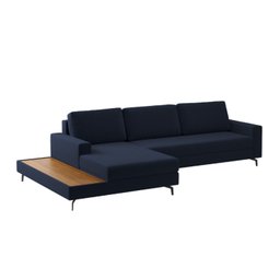 Sofá em Linho 322cm Chaise Esquerdo e Deck Loft - 4
