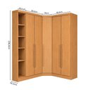 Ver imagem 3 de Guarda-Roupa Modulado Canto Oblíquo 5 Portas e Cantoneira 100% MDF Cairo Marrom/Cinamomo