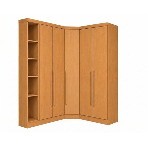 Guarda-Roupa Modulado de Canto Oblíquo 5 Portas e Cantoneira 100% MDF Cairo