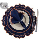 Ver imagem 3 de Jogo Americano Sousplat Mesa Posta Bordado Guardanapo 12 Peças:Itália