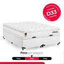 Ver imagem 5 de Cama Box Baú Casal Bipartido Couro Branco + Colchão Life D33 Pillow Top 61x138x188cm Branco