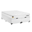 Ver imagem 6 de Cama Box Baú Casal Bipartido Couro Branco + Colchão Life D33 Pillow Top 61x138x188cm Branco