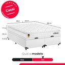 Ver imagem 3 de Cama Box Baú Casal Bipartido + Colchão Life D33 Pillow Top 61x138x188cm Suede Branco