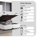 Ver imagem 3 de Cama Box Baú Casal Bipartido Couro Branco + Colchão Life D33 Pillow Top 61x138x188cm Branco