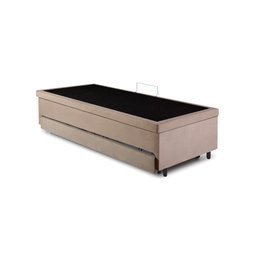 Bicama Box com Baú Solteiro 88x188 com Colchão Auxiliar Suede Bege - 10
