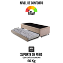Ver imagem 7 de Bicama Box com Baú Solteiro 88x188 com Colchão Auxiliar Suede Bege