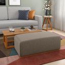 Ver imagem 1 de Puff para Sala de Estar em Linho York Cinza/Marrom