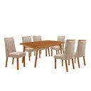 Ver imagem 1 de Mesa de Jantar Copper 180cm Tampo MDF Canto Copo Laminado e 6 Cadeiras Yasmin