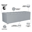 Ver imagem 4 de Calçadeira Recamier Baú para Cama Queen Dália 160x50 Cm W01 Suede Cinza - Lyam Decor