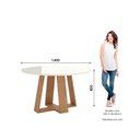 Ver imagem 3 de Mesa Jantar Lins 1400mm Redonda com Vidro Nature/off White
